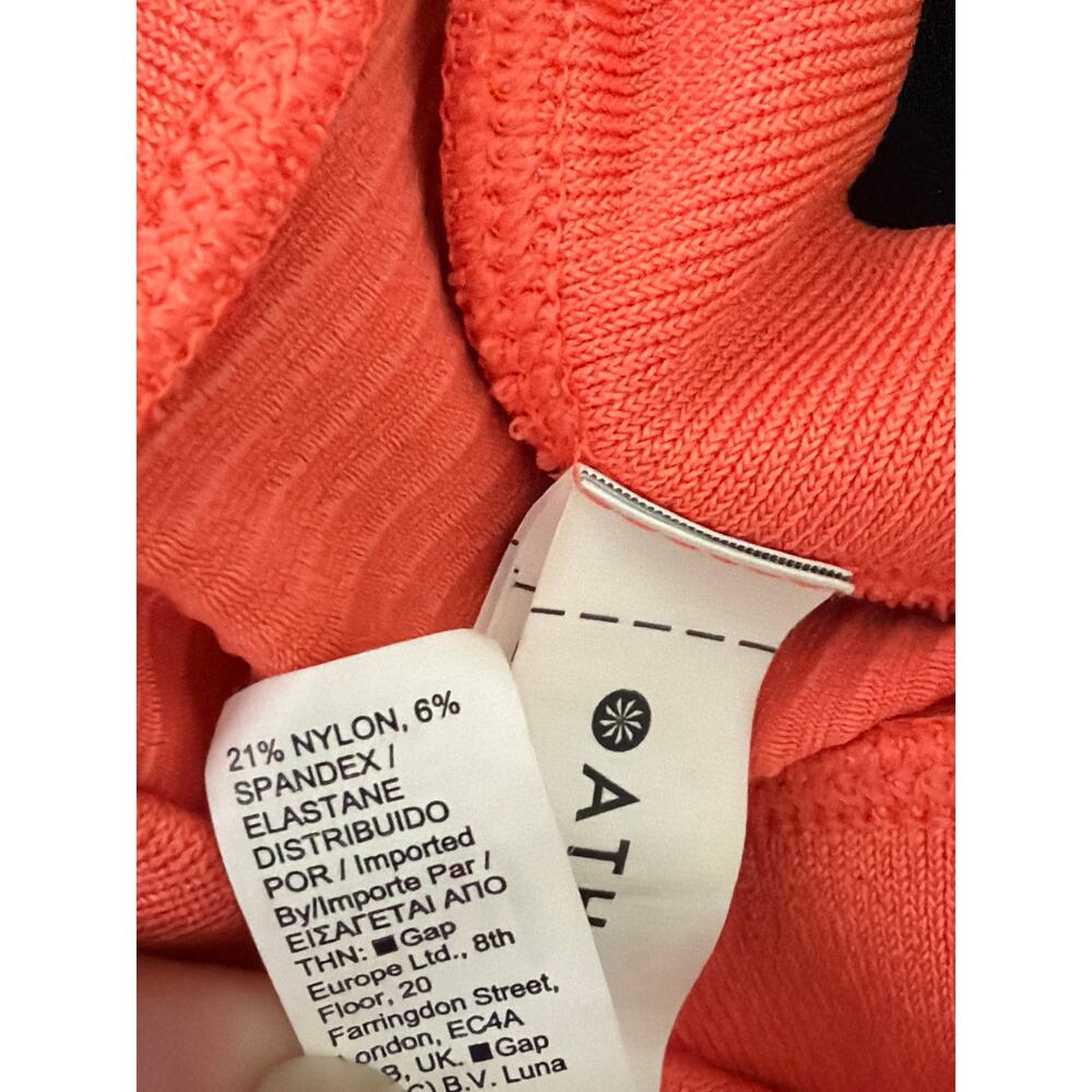 Athleta Orange Ribbed Racerback Tank Top Sz Medium Workout Gym Bright Running - Picture 6 of 6
